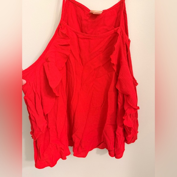 Mossimo Supply Co. Bright Red Sleeveless Ruffle Top - Picture 3 of 4
